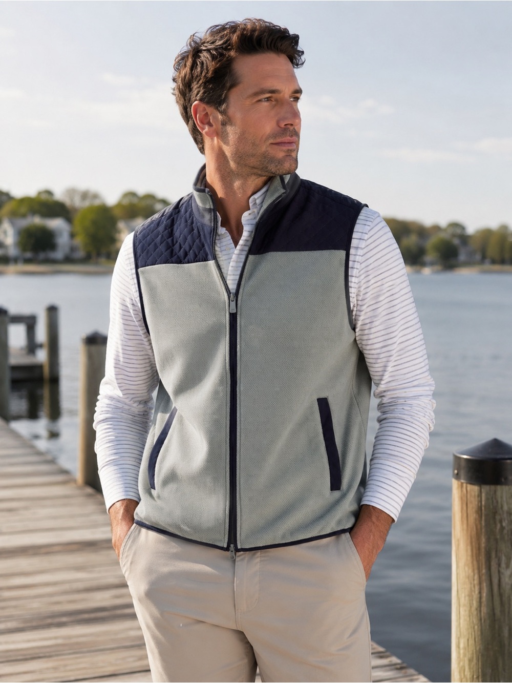 Men’s Southern Tide Hucksley Full Zip Vest Medium
